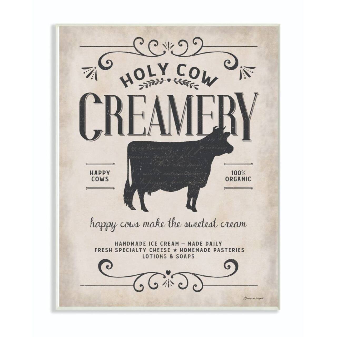 Stupell Industries Holy Cow Creamery Wall Art Plaque